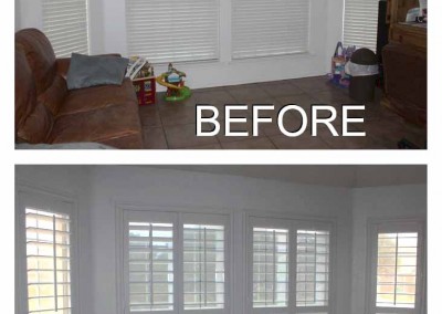 before and after white shutters